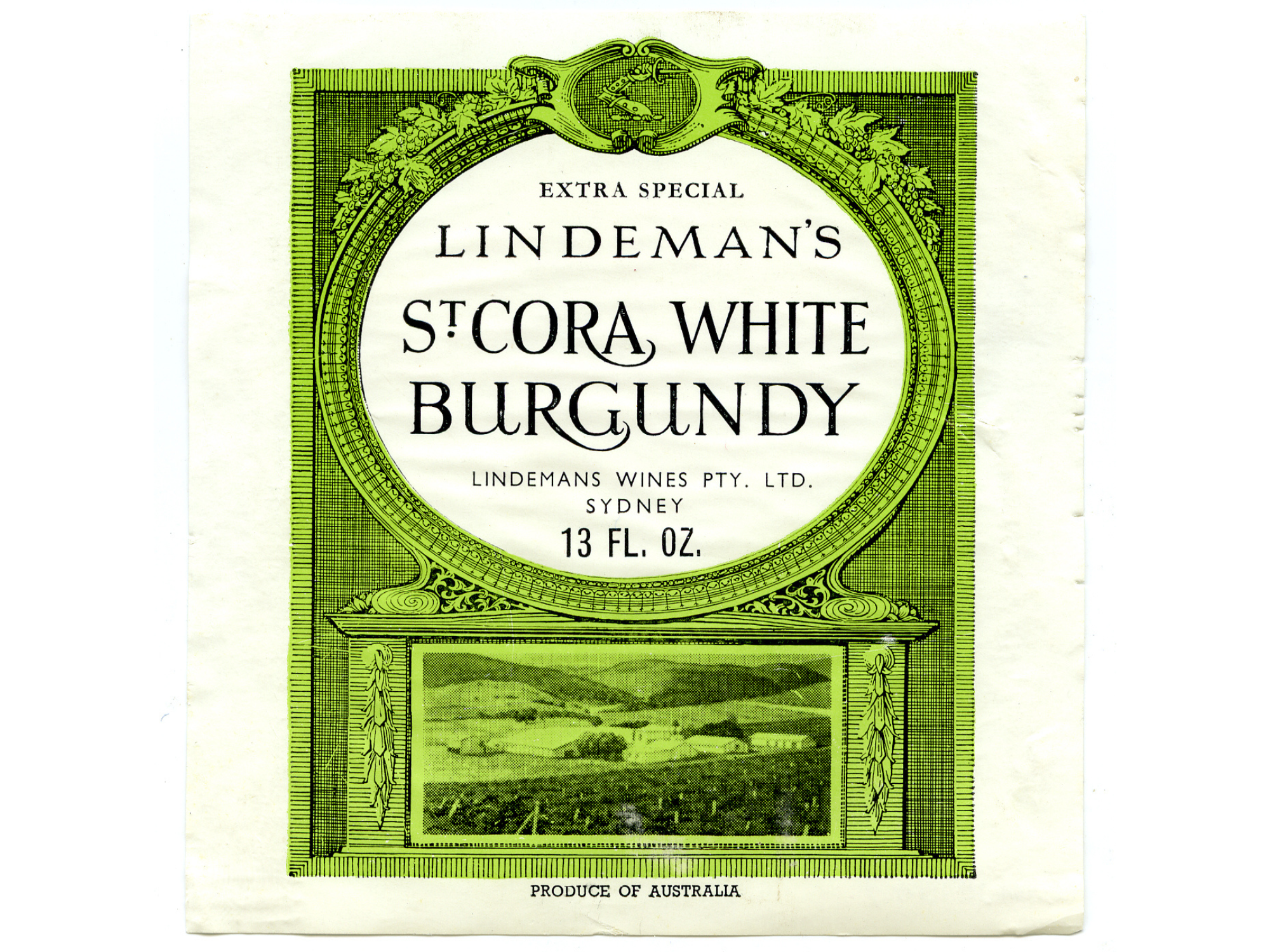 Landmark Wine: 1924 Lindeman’s St Cora Burgundy