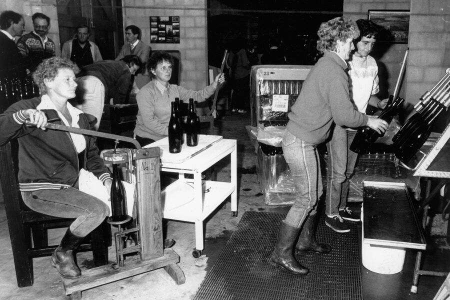 Bottling line at Pipers Brook, 1989