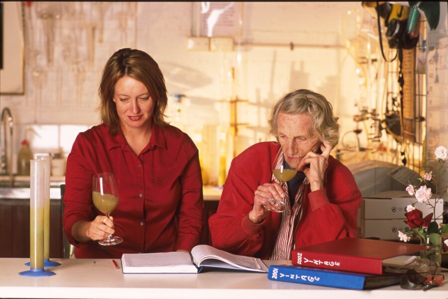 Vanya & Di Cullen in the lab, c1990